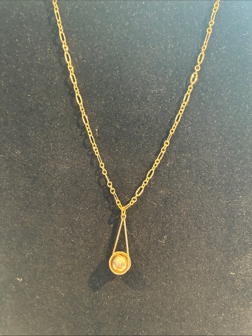 10K Gold Drop Pendant with GF Necklace